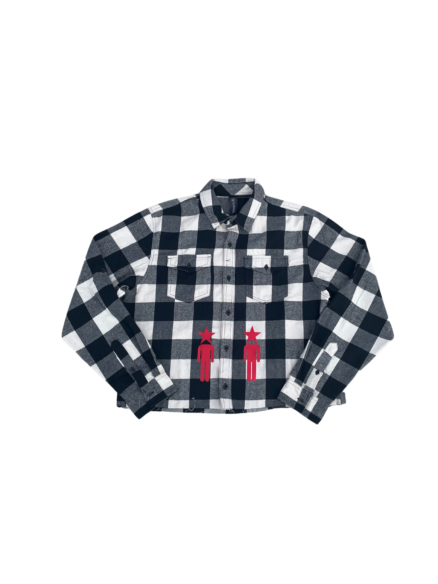 "UNLIKE YOU" Cropped Flannel WHITE